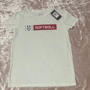Under Armour White Softball Tee